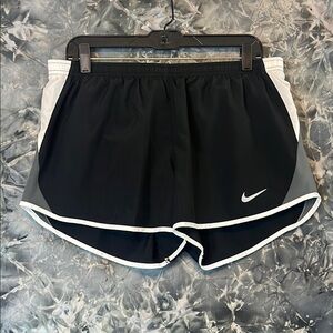 Nike Black and White Athletic Shorts with Elastic Waistband